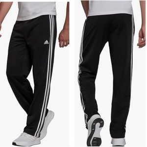 EUC Adidas Mens Essentials Warm-up Zip Hem 3-stripes Tracksuit Pants Size L